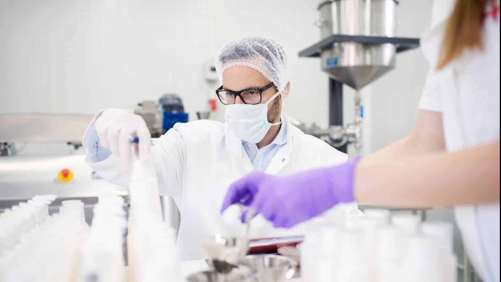 Healthcare worker in a laboratory with equipment